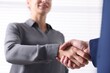 © New Africa - Business partners shaking hands indoors, selective focus