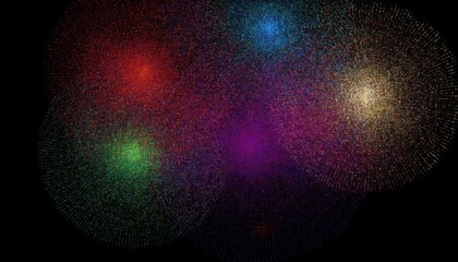 Wall Mural - vibrant cosmic light spheres glowing in multicolor particle cloud ideal for abstract background or futuristic texture