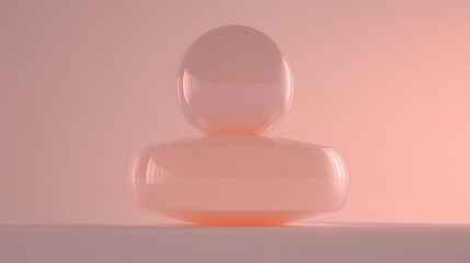 Wall Mural - Abstract Pink Glass Sculpture Minimalist 3D Render