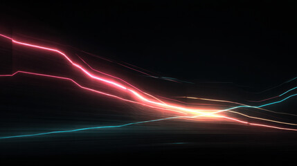 Wall Mural - dynamic light trails create vibrant and energetic visual experience, showcasing blend of pink and bl
