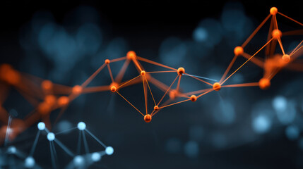 Wall Mural - digital network connection, abstract technology background with glowing nodes and lines, representin