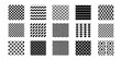 © Anik - Collection of fifteen black and white geometric patterns and textures on a white background
