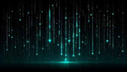 Dark blue background with a bright green line of stars. The stars are scattered throughout the image