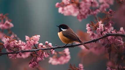 Naklejka na meble close up of a bird perched on a tree branch