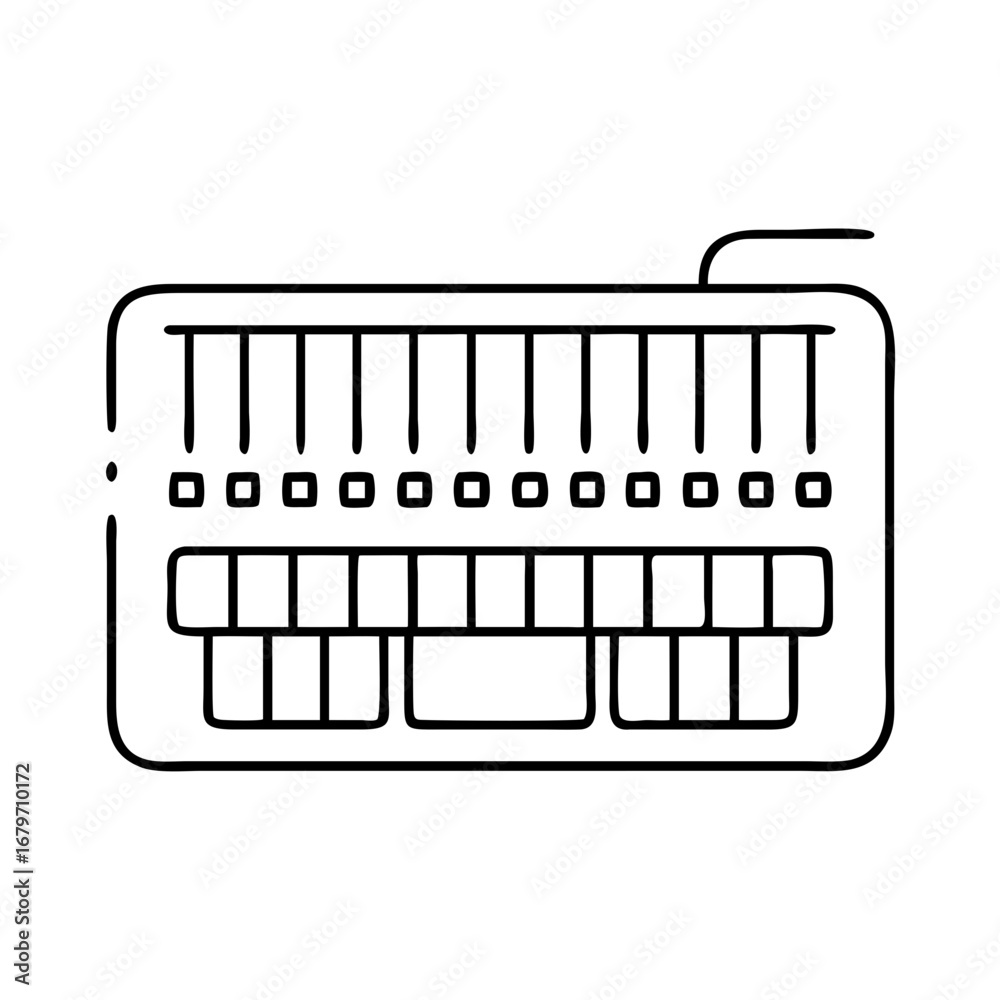 Illustration of a computer keyboard, an input device used for typing ...