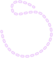 Wall Mural - S-shaped thin abstract curve with a glowing neon purple dashed effect.