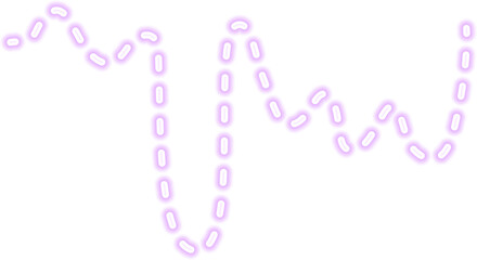 Wall Mural - Light flowing sketch line with a glowing neon purple dashed effect.
