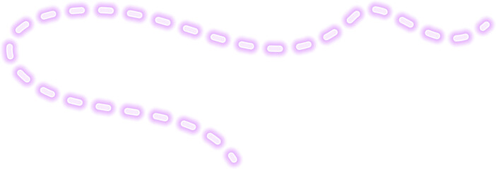 Wall Mural - Thin dynamic curved stroke with a glowing neon purple dashed outline.