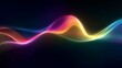 © Abstract Background - Smooth waves of vibrant neon colors transition seamlessly against a dark background creating an appealing abstract visua