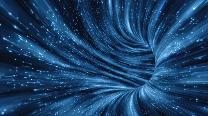 Wall Mural - a swirling vortex of blue light and particles, creating a dynamic, futuristic effect that suggests m