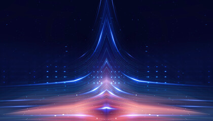 Wall Mural - abstract futuristic neon background, glow, light reflection.