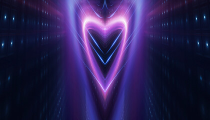 Wall Mural - abstract futuristic neon background, glow, light reflection.
