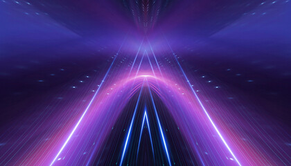 Wall Mural - abstract futuristic neon background, glow, light reflection.