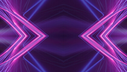 Wall Mural - abstract futuristic neon background, glow, light reflection.
