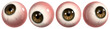 © Vitaly - Realistic eyeballs set with brown pupils from different angles. 3D rendering.
