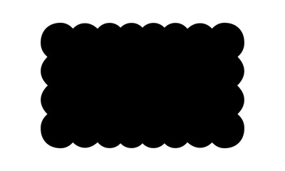 Wall Mural - rectangle shape with scalloped edges. basic geometric form with frilly borders. textbox, tag or labe