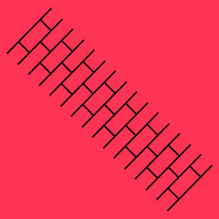 Brick pattern texture. Diagonal block arrangement. Modern wall illustration. Vector construction element.