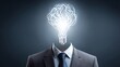 © mangolovemom - A conceptual image of a suit-wearing figure with a light bulb for a head, symbolizing creativity and innovative thinking.