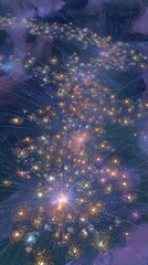 Wall Mural - Colorful Space Nebula With Glowing Stars