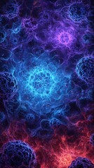 Wall Mural - Colorful Abstract Digital Space Nebula