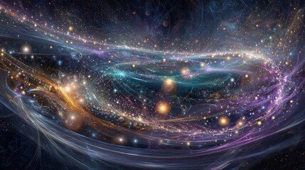 Wall Mural - Abstract Colorful Galaxy Nebula In Space