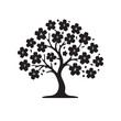 © Afjal - sakura tree japanese cherry blossom shape, silhouette vector illustration
