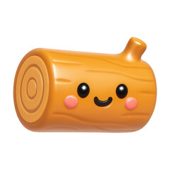 Wall Mural - png cute smiling cartoon log illustration.