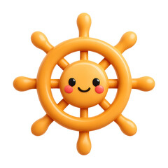 Wall Mural - png cute nautical wheel illustration.