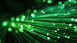 © SMART.art - Eco-friendly tech wallpaper with radiant green beams and glowing bokeh highlights on dark background, symbolizing data and sustainability