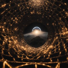 Wall Mural - Glowing Tunnel to Cosmic View