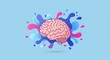© Ganang - A vibrant illustration of a human brain, highlighted by colorful splashes, suggesting creativity and innovation.