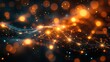 © BloomArt - Dynamic Flowing Particle Wave with Golden and Blue Lights and Bokeh Effects