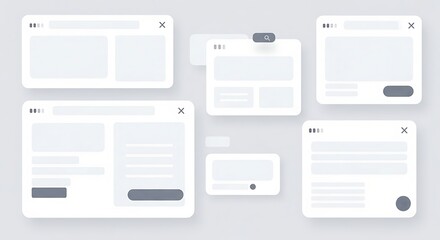 Collection of minimalist ui elements and windows for web or app design