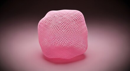 Pink Mesh Object Close-up.