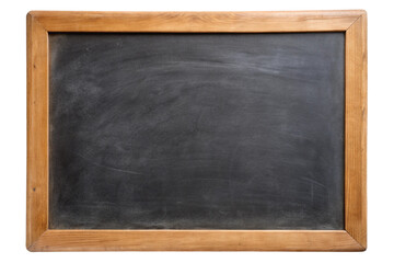 Rustic wooden framed chalkboard isolated for education and creativity transparent background