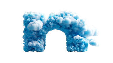 Wall Mural - Abstract Blue Swirling Smoke Formation on Transparent Background, cut out transparent