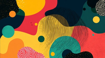Wall Mural - Colorful abstract geometric pattern with simple modern design shapes featuring vibrant minimalist background for web banners posters branding templates and creative vector wallpaper illustration