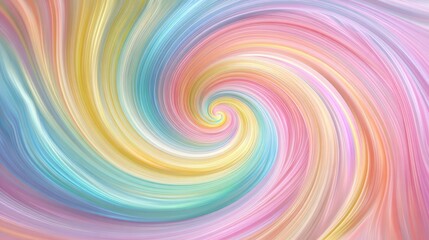 Wall Mural - Colorful pastel swirl background with rotating spiral starburst pattern, abstract sunburst design featuring soft spring shades in a radial striped swirled style for modern wallpapers and creative grap