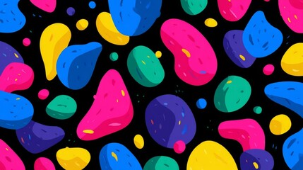 Wall Mural - doodle background pattern with abstract colored shapes, modern minimalist trendy design, creative ge