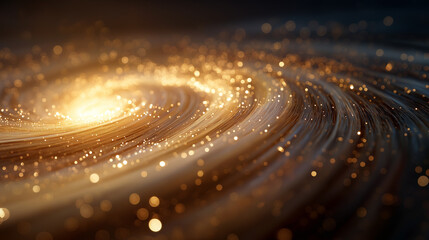 Wall Mural - celestial symphony: captivating view of a golden-hued galaxy, its spiral arms adorned with sparkling