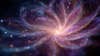 Wall Mural - cosmic bloom: a breathtaking digital rendering showcases a radiant cosmic bloom, its intricate patte