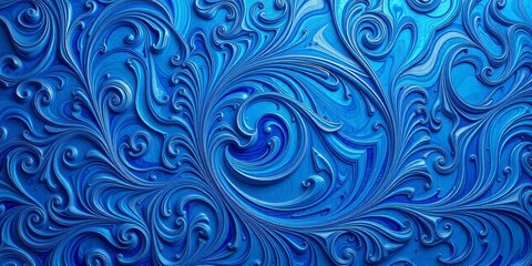 Wall Mural - Intricate swirling blue abstract pattern, textured background,  mystical,  texture