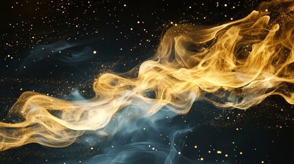 Canvas Print - captivating flowing abstract art piece in golden hues a glimpse into serenity and modern elegance
