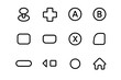 © Viacheslav - Gaming Controller Icons. Outline icon set of gaming controller buttons: joystick, D-pad, A button, B button, X