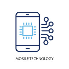 Mobile technology thin line vector icons.