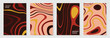 © TWINS DESIGN STUDIO - Autumn gradient poster background vector set. Minimalist cover template with autumn tone topographic map in different shape. Ideal design for social media, banner, autumn season card.