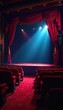 © Yasotaro - A dazzling Broadway stage, lights shining bright on empty velvet seats, ready for the curtain to rise The anticipation is palpable, the magic about to begin , lights, entertainment, production