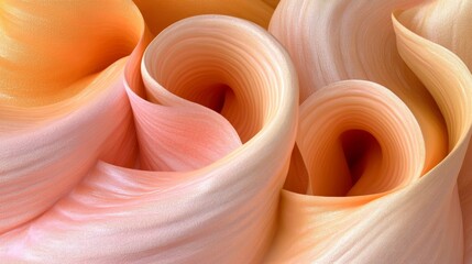 Sticker - abstract curves and swirls in peach and pink hues with elegant flowing forms and modern design
