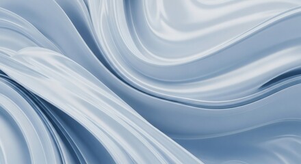 Wall Mural - abstract blue and white silky fabric waves