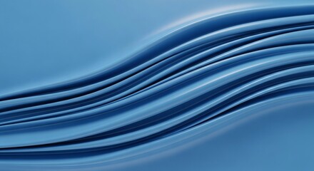 Wall Mural - abstract blue fabric waves with subtle lighting